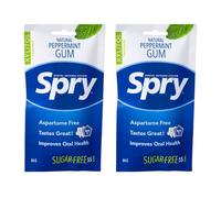 Spry On The Go Fresh Natural Xylitol Chewing Gum Dental Defense System - Aspartame-Free, Sugar-Free, Non-GMO (Peppermint, 55 Count - Pack of 2)