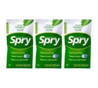 Spry On The Go Fresh Natural Xylitol Chewing Gum Dental Defense System - Aspartame-Free, Sugar-Free, Non-GMO (Spearmint, 55 Count - Pack of 3)
