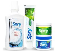 Spry Total Dental Health Kit, All Day Oral Care Kit Including Xylitol Sugar Free Gum, Candy Mints, Oral Rinse and Spearmint Toothpaste with Xylitol