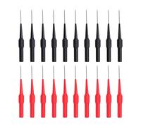 Spryflower 26.010 Piercing Test Probes, Insulation Piercing Needle Probes for Non - Destructive Automotive Electrical Testing, 30VAC-60VDC 10A with 4mm Jack, Red & Black Set of 10