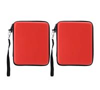 Spryflower 2Pcs EVA Hard Protective Case for 2DS, Shockproof Storage Bag with Double Zipper and Lacing, Portable Gaming Console Carry Case with Hanging Rope (Red)