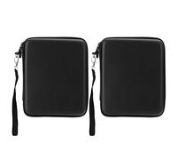 Spryflower 2Pcs EVA Hard Protective Case for 2DS, Shockproof Storage Bag with Double Zipper and Lacing, Portable Gaming Console Carry Case with Hanging Rope (Black)
