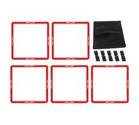 Spryflower 5 Pcs Agility Training Rings, Speed Agility Rings for Basketball Football Soccer, Multifunctional PP Quadrilateral Ladder Drills for Indoor Outdoor Use (Red)