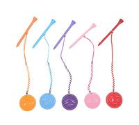 Spryflower 5Pcs 3 1/4 Inch Golf Wooden Tees, Unbreakable Golf Tee Pack, Multi Color Expression Pattern with Anti Loss Rope and Magnetic EVA Foam, Durable Maple Wood Tees for Putting Green and