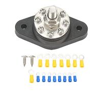 Spryflower 8 - Terminal Power Distribution Block, 160A Universal Bus Bar with M10 Studs, Stainless Steel & Brass Terminal Block for Cars RVs Boats Trucks Solar 12V-48V