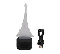 Spryflower Eiffel Tower 3D Lamp Acrylic Night Light with RGB Dimming, Digital Alarm Clock & Perpetual Calendar, USB + Battery Powered, Backlit Display, for Bedroom Desk Nightstand