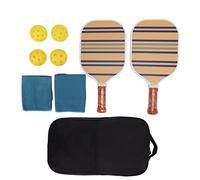 Spryflower Fiberglass Paddles Set, Wireless - Ready Lightweight Rackets with Honeycomb Core, 2 Paddles + 4 Balls + Storage Bag + 2 Towels for Indoor Outdoor Play