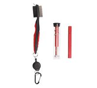 Spryflower Golf Club Cleaning Kit, Retractable Two - Sided Brush with Groove and Club End Cleaner, Durable Plastic Steel Golf Club Cleaner for On - Course Maintenance (Red)