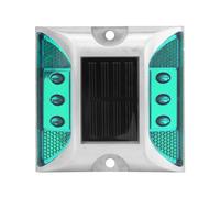 Spryflower LED Solar Power Ground Marker Lights, Outdoor Driveway Road Stud Lights, 1000m Visible Distance with Cast Aluminum Housing for Highway Pathway Safety (Green)