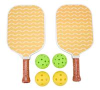 Spryflower Pickle Rackets Carbon Fiber PP Paddles and Balls Set, Lightweight Durable Racquets with Comfort Grip, Bright Colors for Outdoor Beach Sports