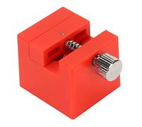 Spryflower Watch Band Holding Vise, Watch Metal Band Holder Tool, Strong Plastic and Iron Construction with Smoothing Movement, Professional Watch Repair Vice for Bracelet Link Adjustment, In (Red)