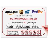 SPRYZZLE Please Do Not Knock or Ring Doorbell - Leave Package Sign Blank (Hang Sign), Write Your Own Delivery Message, 6 x 9 No Rust PVC Will Not Scratch, Easy to Mount with Holes Made in USA by