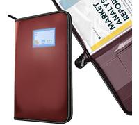 SPS Premium PU Leather File Folder | 20 Sleeves for A4 & FC Size Documents | Maroon