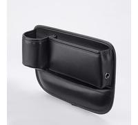 spshi Car Seat Gap Organiser for Honda S2000 1999-2009 AP1 AP2, Console Side Storage Box with Cup Holder, Charging Cable Hole, PU Leather Gap Filler, Interior Tidy,B-Black