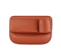 spshi Car Seat Gap Organiser for Suzuki Splash 2008-2014 EB, Console Side Storage Box with Cup Holder, Charging Cable Hole, PU Leather Gap Filler, Interior Tidy,A-Orange