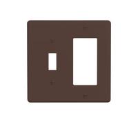 Spshian Brown Outlet Covers 2 Gang Combination Light Switch Covers Decorative Toggle Rocker/Decora Wall Plate Plug Electrical Receptacle Switch Plate Cover Dimmer Faceplate for Kitchen Decor
