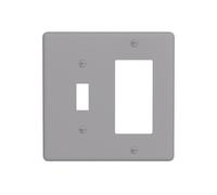 Spshian Grey Outlet Covers 2 Gang Combination Light Switch Covers Decorative Toggle Rocker/Decora Wall Plate Plug Electrical Receptacle Switch Plate Cover Dimmer Faceplate for Kitchen Decor