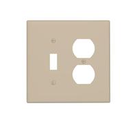 Spshian Khaki Outlet Covers 2 Gang Combination 1 Toggle/1 Duplex Light Switch Cover Decorative Gfci Wall Plate Electrical Receptacle Switch Plate Cover Plug Faceplate for Kitchen Decor