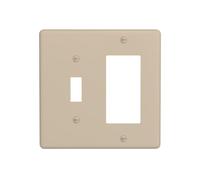 Spshian Khaki Outlet Covers 2 Gang Combination Light Switch Covers Decorative Toggle Rocker/Decora Wall Plate Plug Electrical Receptacle Switch Plate Cover Dimmer Faceplate for Kitchen Decor