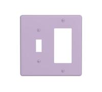 Spshian Lavender Purple Outlet Covers 2 Gang Combination Light Switch Covers Decorative Toggle Rocker/Decora Wall Plate Plug Electrical Receptacle Switch Plate Cover Dimmer Faceplate for Kitchen Decor