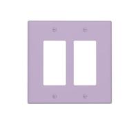 Spshian Lavender Purple Outlet Covers Double Rocker Light Switch Covers Decorative 2 Gang Gfci Wall Plate Dual Device Electrical Receptacle Switch Plate Cover Plug Faceplate for Bathroom Decor