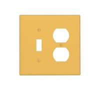 Spshian Mustard Yellow Outlet Covers 2 Gang Combination 1 Toggle/1 Duplex Light Switch Cover Decorative Gfci Wall Plate Electrical Receptacle Switch Plate Cover Plug Faceplate for Kitchen Decor