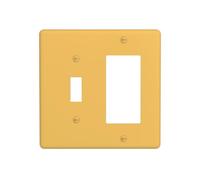 Spshian Mustard Yellow Outlet Covers 2 Gang Combination Light Switch Covers Decorative Toggle Rocker/Decora Wall Plate Plug Electrical Receptacle Switch Plate Cover Dimmer Faceplate for Kitchen Decor