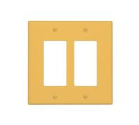 Spshian Mustard Yellow Outlet Covers Double Rocker Light Switch Covers Decorative 2 Gang Gfci Wall Plate Dual Device Electrical Receptacle Switch Plate Cover Plug Faceplate for Bathroom Decor