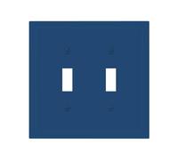 Spshian Navy Blue Double Toggle Light Switch Covers Decorative 2 Gang Wall Plate Cover Dual Device Electrical Switch Plate Cover Dimmer Faceplate for Bedroom Decor