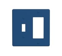 Spshian Navy Blue Outlet Covers 2 Gang Combination Light Switch Covers Decorative Toggle Rocker/Decora Wall Plate Plug Electrical Receptacle Switch Plate Cover Dimmer Faceplate for Kitchen Decor