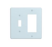 Spshian Pale Blue Outlet Covers 2 Gang Combination Light Switch Covers Decorative Toggle Rocker/Decora Wall Plate Plug Electrical Receptacle Switch Plate Cover Dimmer Faceplate for Kitchen Decor