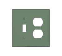 Spshian Sage Green Outlet Covers 2 Gang Combination 1 Toggle/1 Duplex Light Switch Cover Decorative Gfci Wall Plate Electrical Receptacle Switch Plate Cover Plug Faceplate for Kitchen Decor