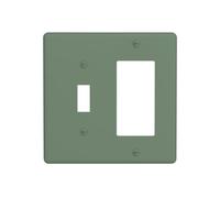 Spshian Sage Green Outlet Covers 2 Gang Combination Light Switch Covers Decorative Toggle Rocker/Decora Wall Plate Plug Electrical Receptacle Switch Plate Cover Dimmer Faceplate for Kitchen Decor