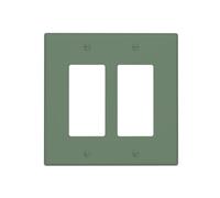 Spshian Sage Green Outlet Covers Double Rocker Light Switch Covers Decorative 2 Gang Gfci Wall Plate Dual Device Electrical Receptacle Switch Plate Cover Plug Faceplate for Bathroom Decor