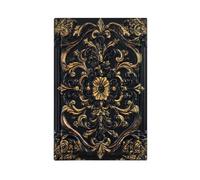 Spshian Victorian Floral Decorative Blank Wall Plate Cover, Ornate Baroque Embossed Electrical Box Cover for Bedroom, Living Room, Bathroom & Vintage Home Interiors -Luxury Black with Antique Gold