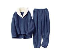 SPSHODOW Fleece Pyjamas for Women Winter Fluffy pjs Loose Loungewear Plush Comfy Loose Sleepwear Purple