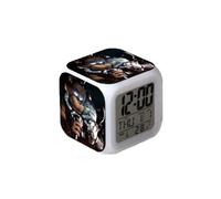 SPSMOKH Alarm Clock Anime Cartoon Student Electronic Alarm Clock Game Night Light LED Multi-function Display for Boys and Girls (2, 8 * 8CM)