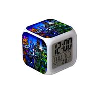 SPSMOKH Alarm Clock Anime Cartoon Student Electronic Game Night Light LED Multi-function Display Alarm Clock for Boys and Girls (6, 8 * 8CM)