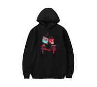 SPSMOKH Anime Hazbin Hotel Printed Hoodie Cartoon Character Angel Dust Alastor Sweatshirt Loose Fashion Pullover Sweatshirt Spring Jacket Jacket (S, 3)