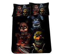 SPSMOKH bed linen three-piece set contains one duvet cover and two pillowcases Freddie duvet cover Foxy pillowcase anime cartoon bedding set for spring, summer, autumn and winter! (7, Double)