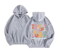 SPSMOKH Christian Drawstring Hoodie for Women UK - Bible Verse Inspirational Faith Sports Sweatshirt (Grey, S)