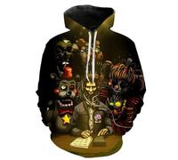 SPSMOKH Five Nights Game Hoodie Freddie/Foxy Sports Sweatshirt 3D Print Horror Style Pullover Long Sleeve On Men and Women (3XL, 4)