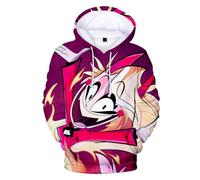 SPSMOKH Hazbin Hotel Alastor Anime Hoodies 3D Digital Printing Women Men Long Sleeve Pullover Hooded Sweashirts Cosplay Streetwear Anime Clothes (3XL, D)