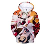SPSMOKH Hazbin Hotel Alastor Anime Hoodies 3D Digital Printing Women Men Long Sleeve Pullover Hooded Sweashirts Cosplay Streetwear Anime Clothes (3XL, 2)