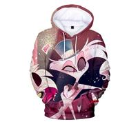 SPSMOKH Hazbin Hotel Alastor Anime Hoodies 3D Digital Printing Women Men Long Sleeve Pullover Hooded Sweashirts Cosplay Streetwear Anime Clothes (M, 1)