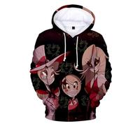 SPSMOKH Hazbin Hotel Alastor Anime Hoodies 3D Digital Printing Women Men Long Sleeve Pullover Hooded Sweashirts Cosplay Streetwear Anime Clothes (4XL, E)