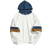 SPSMOKH Men's Oversized Pullover Hoodie Y2K Style Autumn Winter Solid-colour Hooded Sweatshirt with Large Pockets, Casual Sports Drawstring Hooded Top Couple Long-sleeved Top (B-2, M)