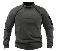 SPSMOKH Men's Tactical Military Outdoor Wool Fleece Pullover - Warm Thermal Combat Sweatshirt Windproof Winter Top (TYPE - 3, L)