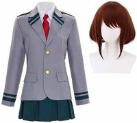 SPSMOKH MHA Cosplay Uniform Todoroki Shouto/Bakugō Katsuki/Midoriya Izuku/Uraraka Ochaco Costume School Uniform Halloween Role Play Full Set (Uraraka Ochaco, S)
