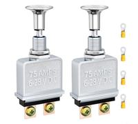 SPST Push-Pull On/Off Switch, 75A 6-28V DC, Die-Cast Metal with Chrome Knob